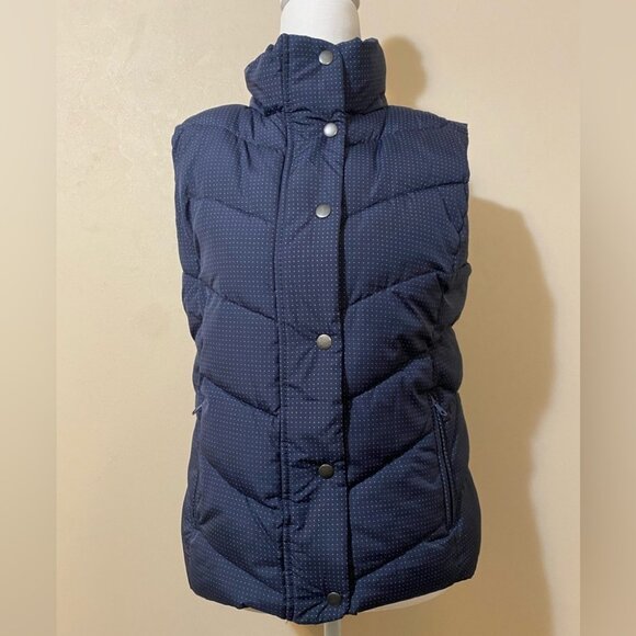 Jackets & Blazers - outdoor Edition winter warmth puffer vest navy dots women’s size small